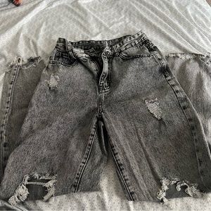 black wash shein mom jeans